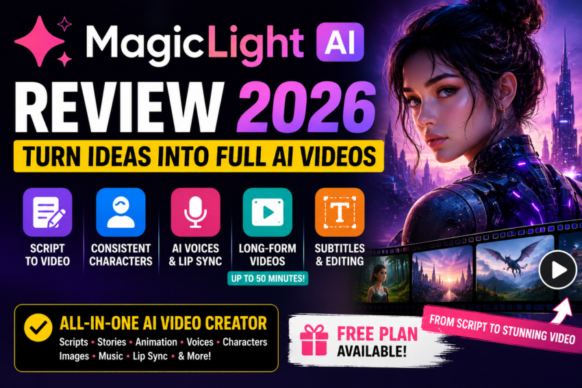 AI video creation promotional graphic