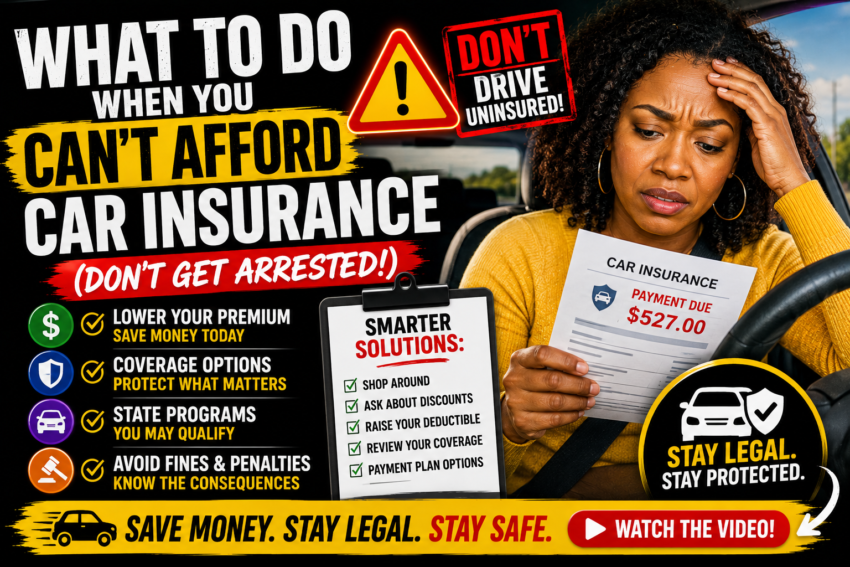 what to do when you can't afford car insurance