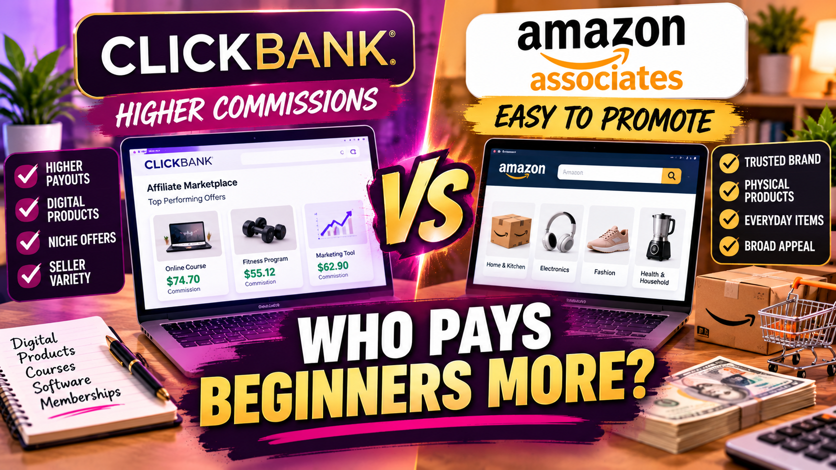 ClickBank vs Amazon Associates: Which One Actually Pays Beginners Better